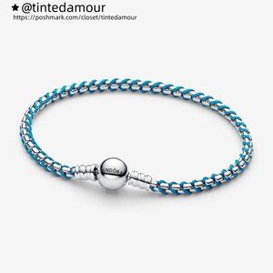 Pandora Blue Cord Snake Chain Bracelet